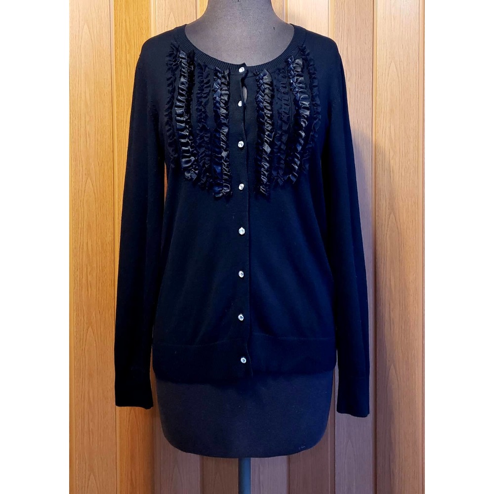 Debbie Morgan small black button up sweater